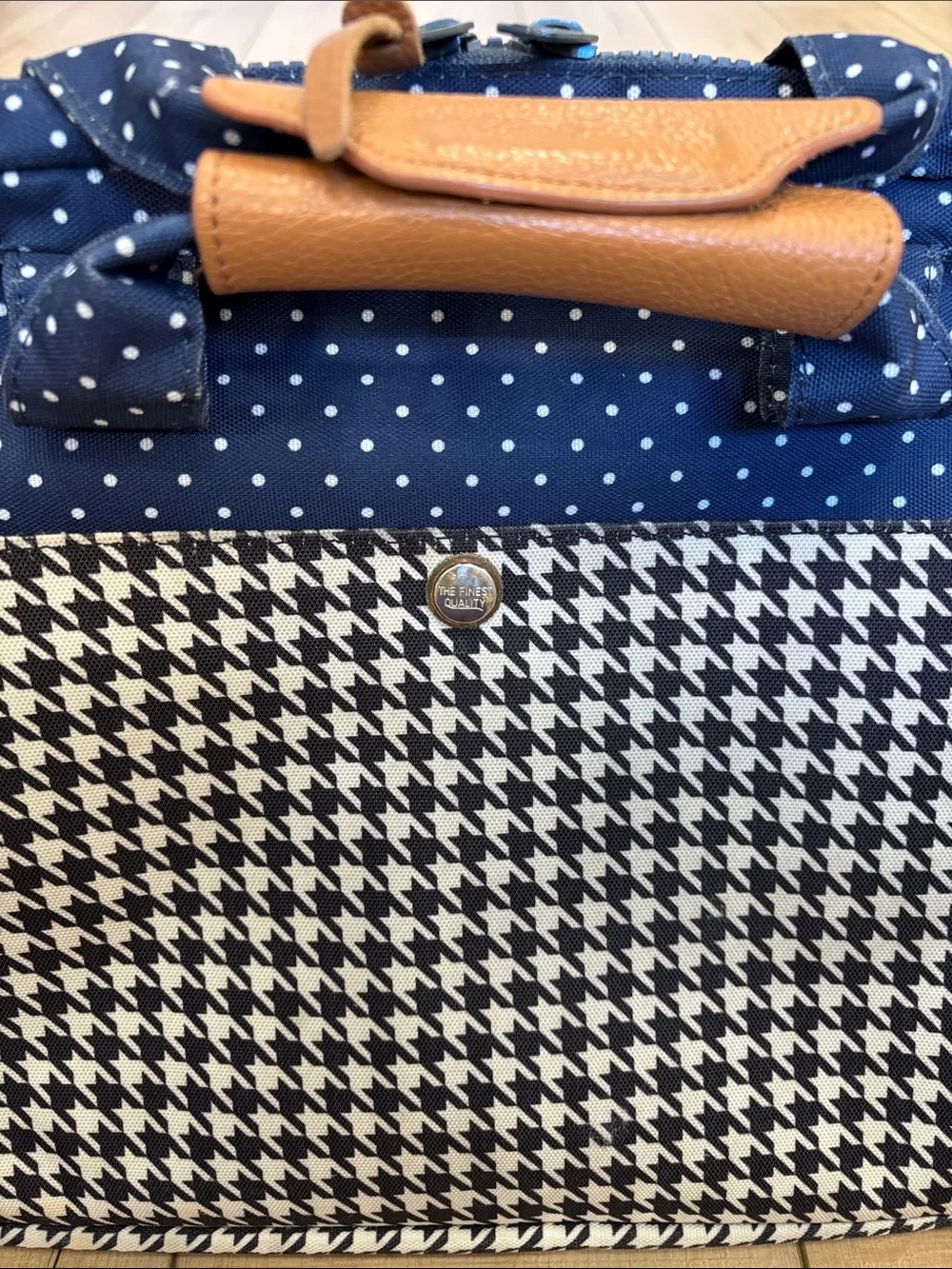 Herschel Supply Company Navy & Black Houndstooth Laptop Messenger Bag